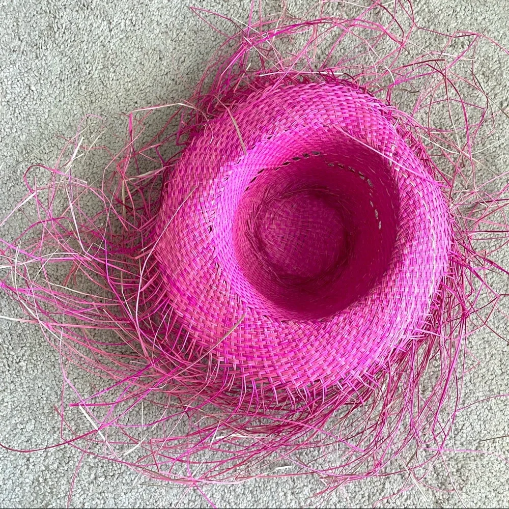 Summer Beach Pool Hot Pink Straw Hat
